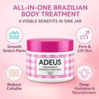JINMAO Adeus Crema Brasileña – Intensive Multifunctional Body Treatment, Pink Stretch Mark Cream with Arnica, Ginger, Caffeine & Green Tea for Smooth, Elastic Skin – 300g