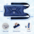 KingPavonini XXL Knee Ice Pack Wrap Around Entire Knee After Surgery, Large Reusable Gel Ice Pack for Injuries, Pain Relief, Swelling, Sports Injuries, 1 Pack (Blue)