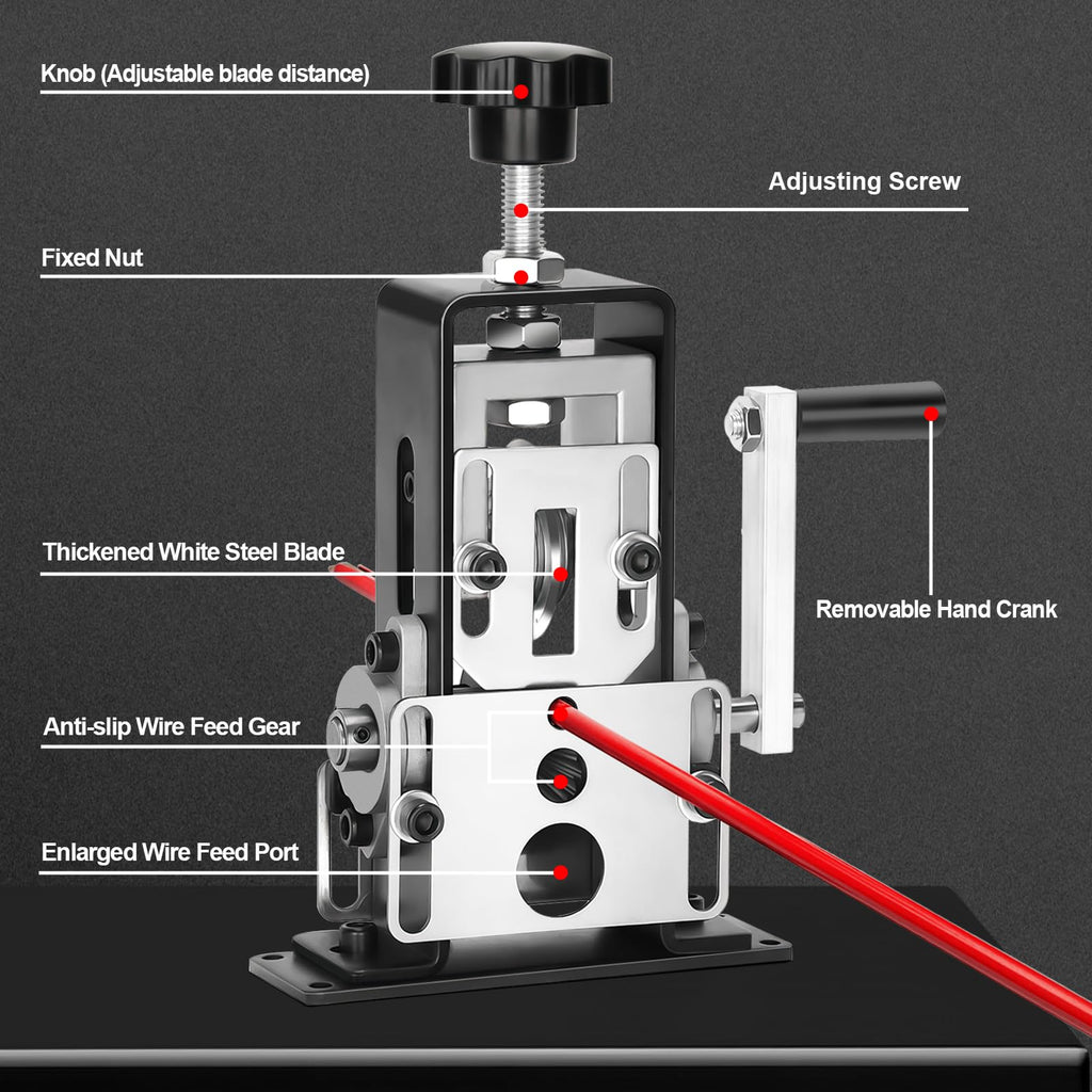 Trivd Frol Manual Wire Stripping Machine, Gauge Wire 0.06"-1", Scrapping Copper Wire Peeler Machine, Drill Powered/Hand Crank Dual-drive Wire Stripper Tool for Scrap Copper Recycling & DIY etc.