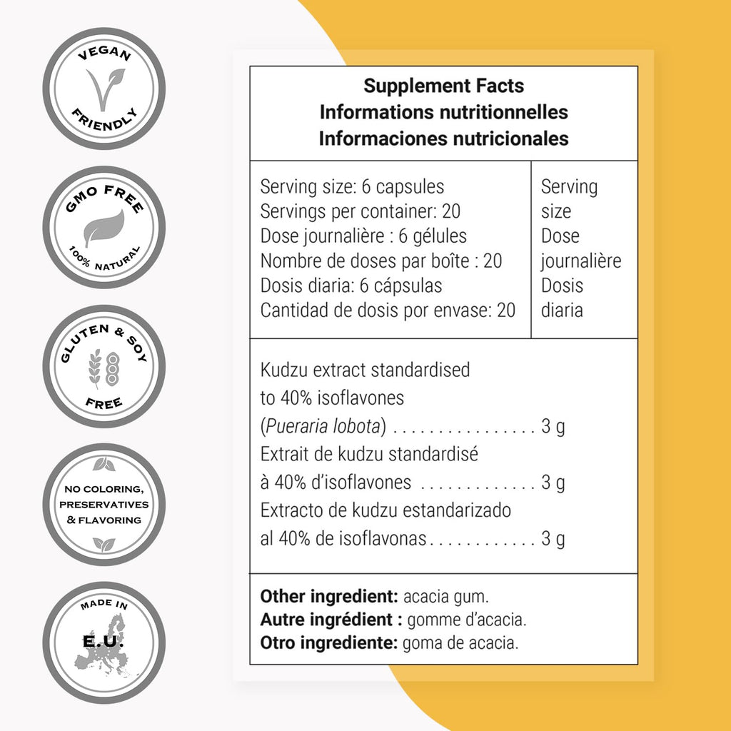 Supersmart - Kudzu Extract 500 mg Full Spectrum - Powerful Herbal Extract Antioxidant | Non-GMO & Gluten Free - 120 Vegetarian Capsules