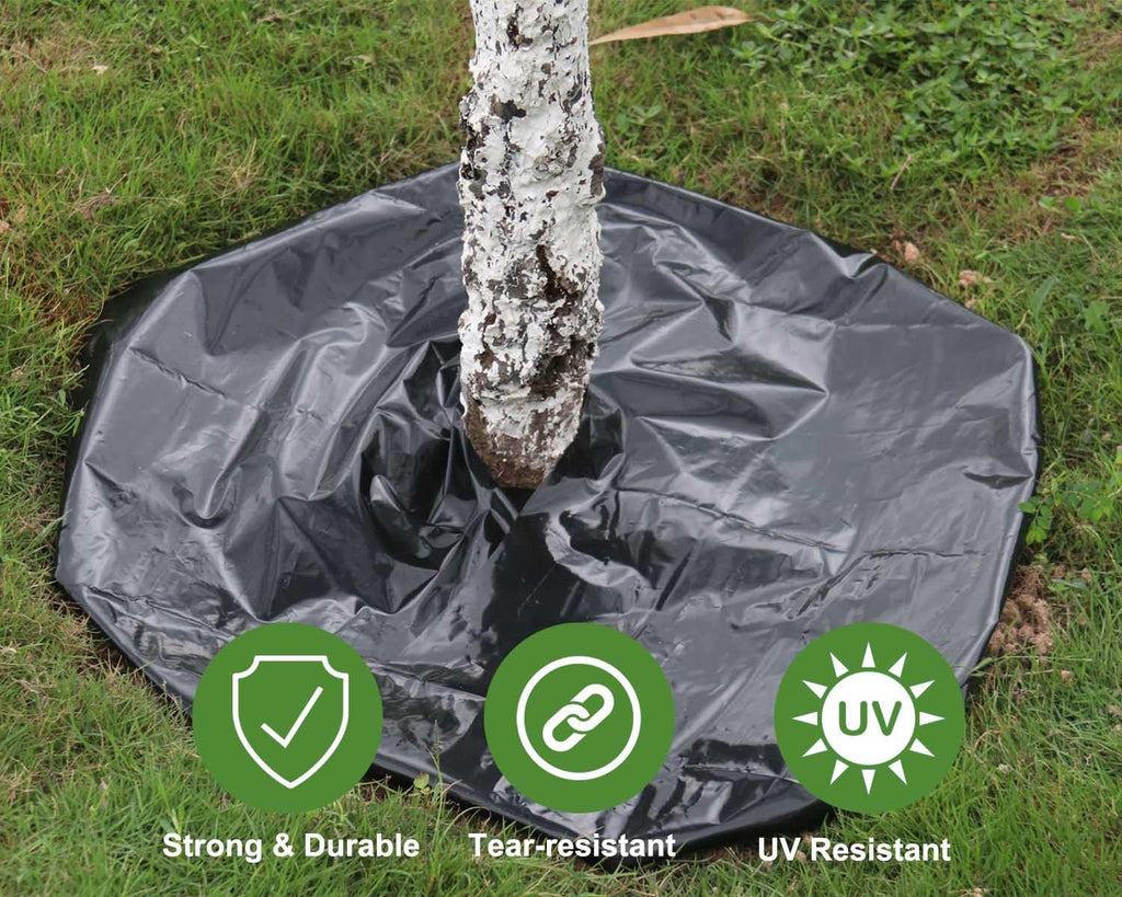 Feitore 4 Mil Black Plastic Sheeting Weed Barrier Landscape Fabric Heavy Duty Plastic Roll for Garden Multi Use Polyethylene Sheeting, 3FT x 100FT