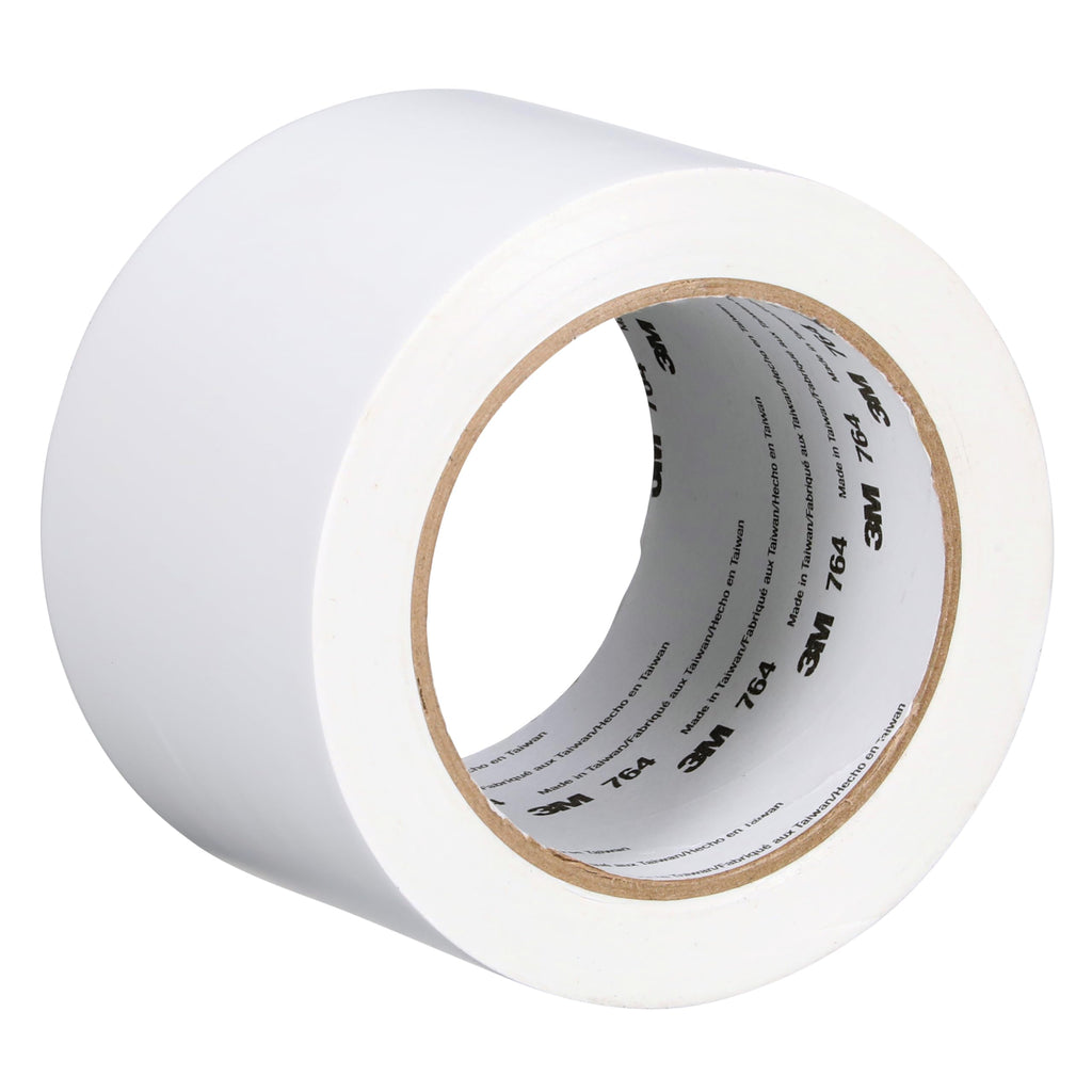 3M Vinyl Tape 764, General Purpose, 3 in x 36 yd, White, 1 Roll, Light Traffic Floor Marking Tape, Social Distancing, Color Coding, Safety, Bundling