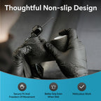 UYKKE Nitrile Gloves Disposable Latex Rubber Cooking Black Gloves Nitrile Gloves Large Black Latex Glove Disposable Latex Cooking Rubber HEAVY DUTY 6 Mil Glove