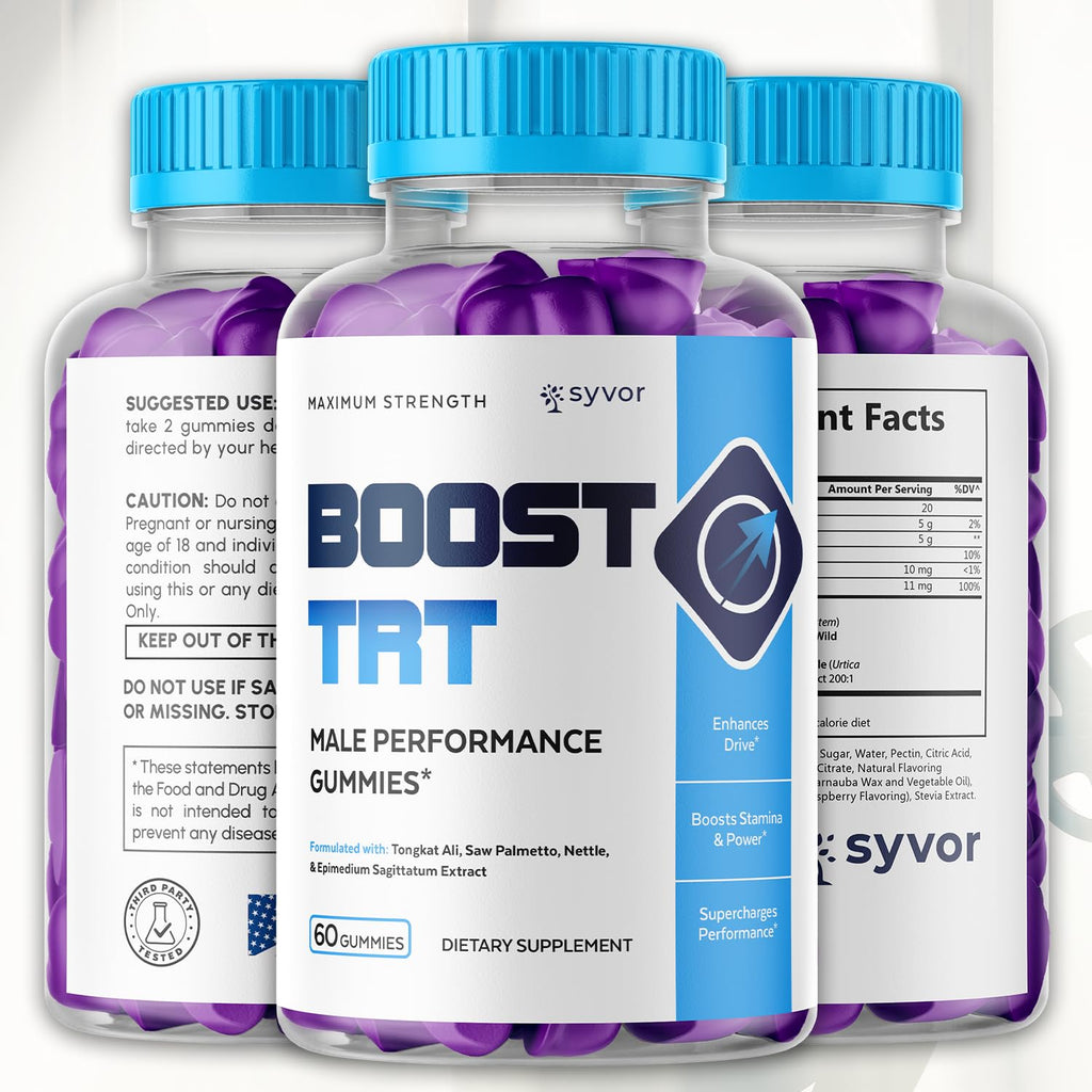 (5 Pack) Boost TRT Gummies for Men, Official Boost TRT Male Performance Gummys with Natural Ingredients, Advanced BoostTRT Men's Gummy Supplement with Maximum Strength Premium Vitamins (300 Gummies)