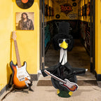JarThenaAMCS Rock and Roll Porch Goose Outfit Set 80s 90s Hip Hop Goose Costume Dresses Clothes with Guitar Sunglasses Wig Hat Fits 23'' for Yard Lawn Outdoor Garden Decor