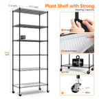 Bstrip 6-Tier Indoor Greenhouse with Grow Light, 29.5x13.8x71in