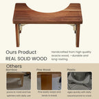 Danfoxer 7 Inches Acacia Wood Toilet Stool Squat for Adults,Foldable Poop Stool for Bathroom,Portable Potty Step Stool with Non-Slip Strip,No Assembly Required