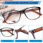 MOZVND 5 Pack Blue Light Blocking Reading Glasses for Men with Spring Hinge 2.0 Fashion Large Wide Computer Readers for Men