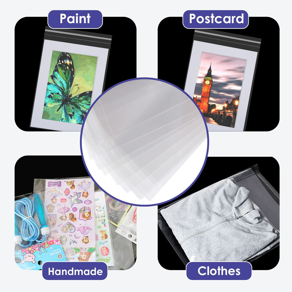 25 Pack Acid Free Crystal Sealed Clear Bags for 11x14 Art Prints, Photos