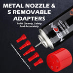 NEON Butane Fuel 300ml, 5X Premium Refined Butane Refill for Torch Lighter, 0 Impurities Lighter Fluid with Metal Nozzle & 5 Butane Gas Refill Adapters for Culinary, Welding, and DIY (4 Cans)