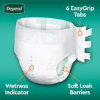 Depend Adult Diapers with Tabs, Incontinence Protection with Tabs, Unisex, Small/Medium (19–34" Waist, Up To 170 lbs), Maximum Absorbency, 60 Count (3 Packs of 20)