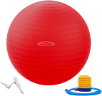 Fitvids Anti-Burst Slip Resistant Exercise Ball - 18-inch, 2,000-Pound Capacity, Red