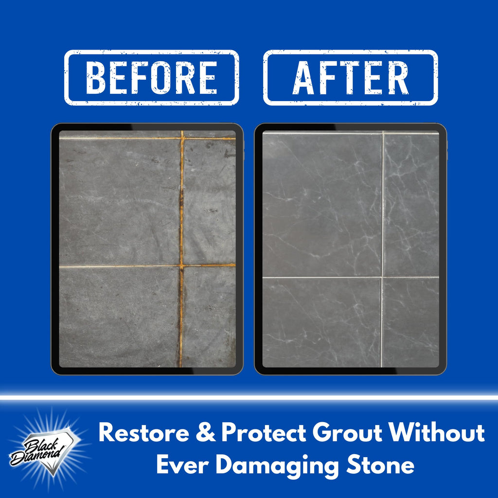 Black Diamond Stoneworks Ultimate Grout Cleaner for Tile Floors — Acid-Free Deep Cleaner Removes Grease, Dirt & Soap Scum Without Damaging Grout — Safe for Marble and All Natural Stone (4-Gallons)