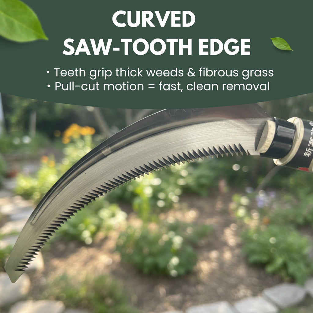 Hounen Miyawaki Nejiri Kama Weeder – Japanese Weeding Sickle, Twisted Stainless Steel, 4.7 in (12 cm) Blade, 13 in (33 cm), Root Slicer for Garden Beds & Crabgrass, Made in Japan (Japanese Steel)
