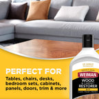 Weiman Wood Restore and Repair Kit, Wood Floor Scratch Repair, Furniture Markers Touch Up, Cabinet Cleaner, Removes Dirt & Reduces Scratches, Safe for Table, Desk, & Chair, UV Shield Technology