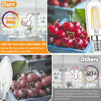 E12 Edison LED Light Bulbs 40 Watt Equivalent Candelabra, Dimmable 2700K Warm White T6 Clear LED Bulbs 4W 400lm Vintage T25 for Chandelier Ceiling Fan, Tubular Small Filament Bulbs, 6 Packs