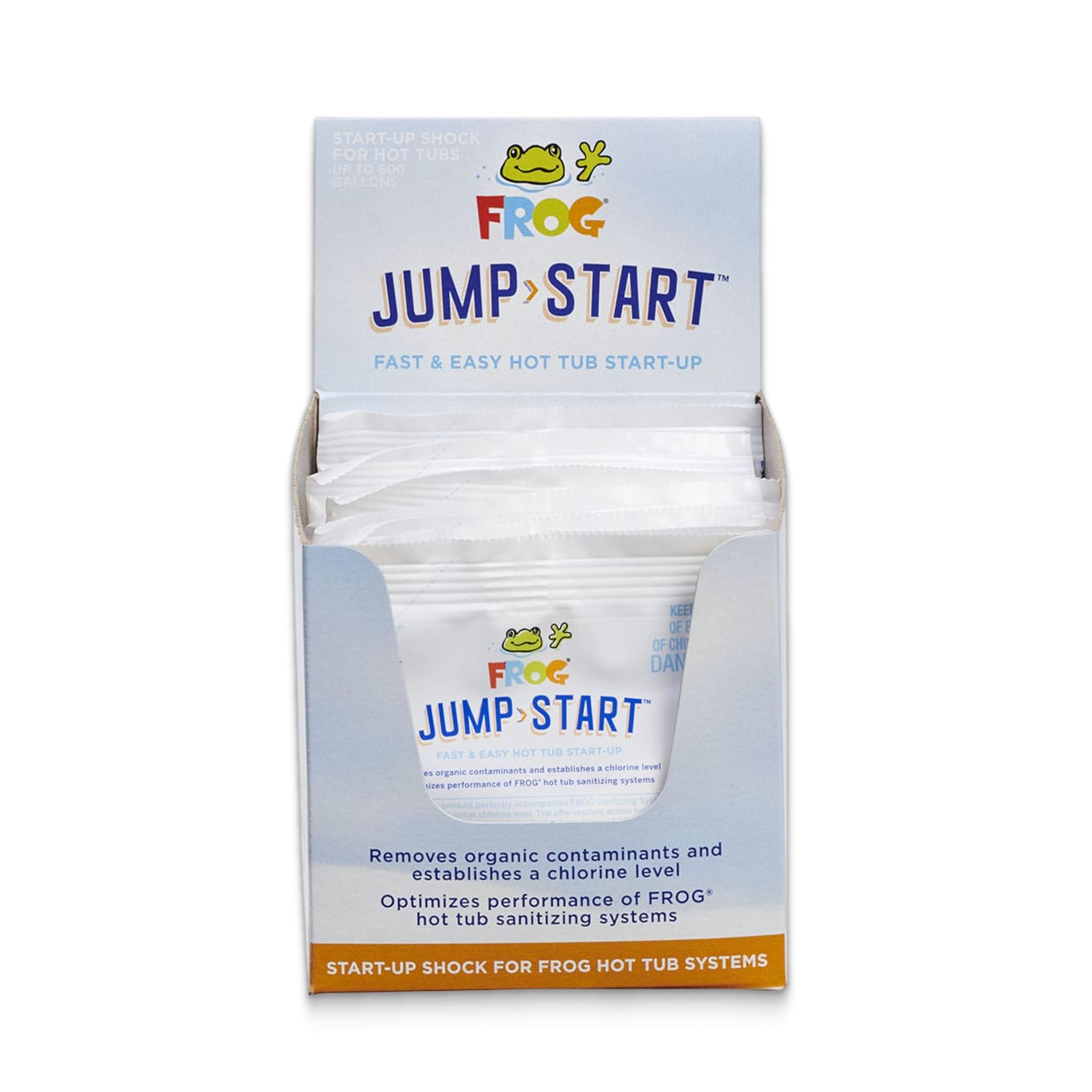 FROG Jump Start for Hot Tubs - Start-Up Chlorine Shock Removes Organic Contaminants & Establishes Chlorine Level - Hot Tub Set Up & Treatment - 12 Pack
