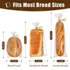 Homrelaxy 120 Pcs Plastic Bread Bags for Homemade Bread and 120 Ties