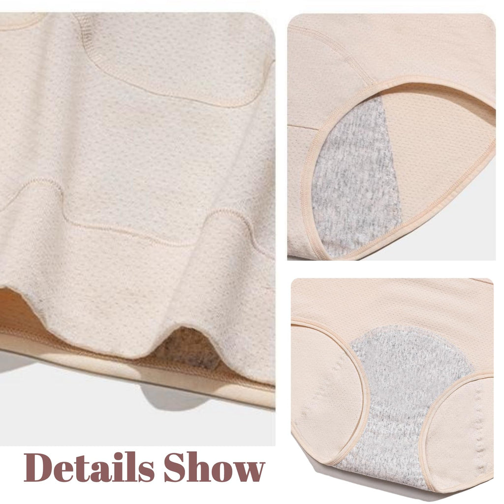 3 Pack Women's Incontinence Underwear Washable, Double Elastic High Waist Adult Incontinence Protective Briefs, Reusable for Light Bladder Leakage(XL-Waist: 26.0''~40.2'')