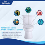 MP MOZZPAK Toilet Seat Covers Disposable (60 Pack) - XL Flushable Disposable Toilet Seat Cover for Kids Potty Training, Adults - 100% Biodegradable - Travel Essential Accessories for Airplane, Camping