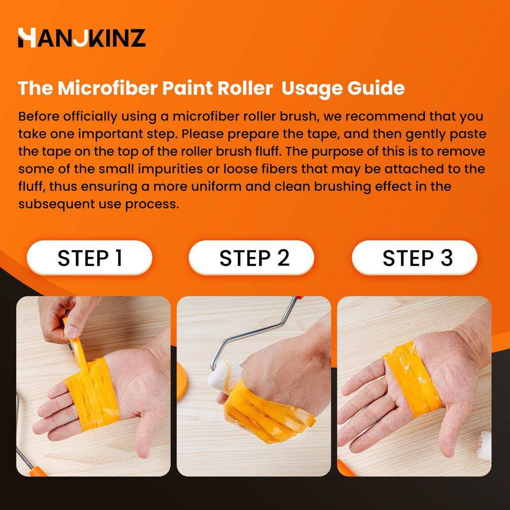 HANJKINZ 60 Pack Microfiber Paint Roller 4 Inch, Small Paint Roller Covers, 3/8 Inch Nap, Mini Paint Rollers for House Painting with Paint Roller Frame, Wall Painting Tool