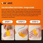 HANJKINZ 60 Pack Microfiber Paint Roller 4 Inch, Small Paint Roller Covers, 3/8 Inch Nap, Mini Paint Rollers for House Painting with Paint Roller Frame, Wall Painting Tool