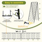50"x17" A-Frame Cucumber Trellis for Raised Bed, Heavy Duty All-Metal Support for Climbing Plants, Cucumbers, Tomatoes & Beans, Easy Assembly, with Bonus Shears & Accessories, 1 Pack, Black, YOBAZAN