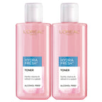 L'Oreal Paris Skincare HydraFresh Toner Face Toner with Pro-Vitamin B5 for a Smoother, Brighter Complexion, 2 Count