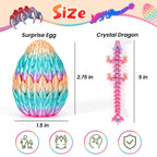 SHUWND 3D Printed Dragon Eggs with Dragons Inside – 4PCS Mini Articulated Baby Dragon Toys, Mystery Fidget Egg Set for Kids & Adults, Fantasy Desk Decor & Collectible Gifts