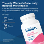 Bariatric Fusion One Per Day Bariatric Multivitamin with Iron for Women | with Hair and Nails Vitamins Blend | Gastric Bypass and Sleeve Gastrectomy | 30 Capsules | 1 Month Supply