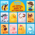 Oriate Animal Farm Finger Puppets, 10Pcs Bath Finger Toys for Toddlers 1-3