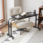 TigerDad Mobile Over The Bed Recliner Table - Adjustable Height & Length, Stable Laptop Tray Chair Table with Wheels for Kids & Adults