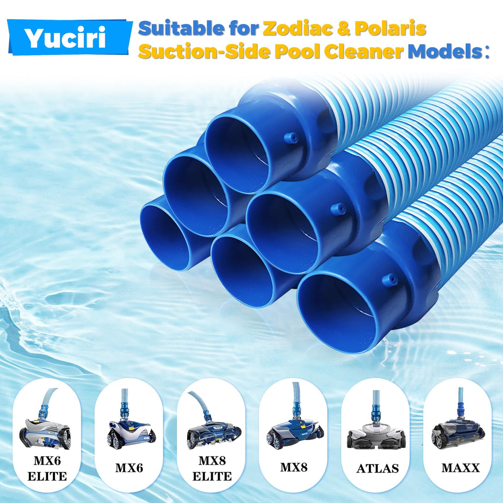 6 PCS Pool Cleaner Hose for X7 T3 T5 MX6 MX8, 39 in Swimming Pool Vacuum Hose Replacement Kit, R0527700 X38210S Twist Lock MX6 Replacement Parts