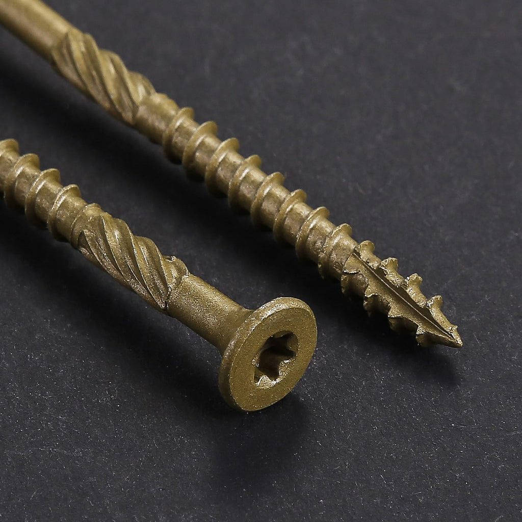 Wensilon #10 * 3" Deck Screws, (1030pcs) 15 lbs.Exterior Wood Screws, Rust Resistant epoxy Coated, Bronze, T25 Star Bit