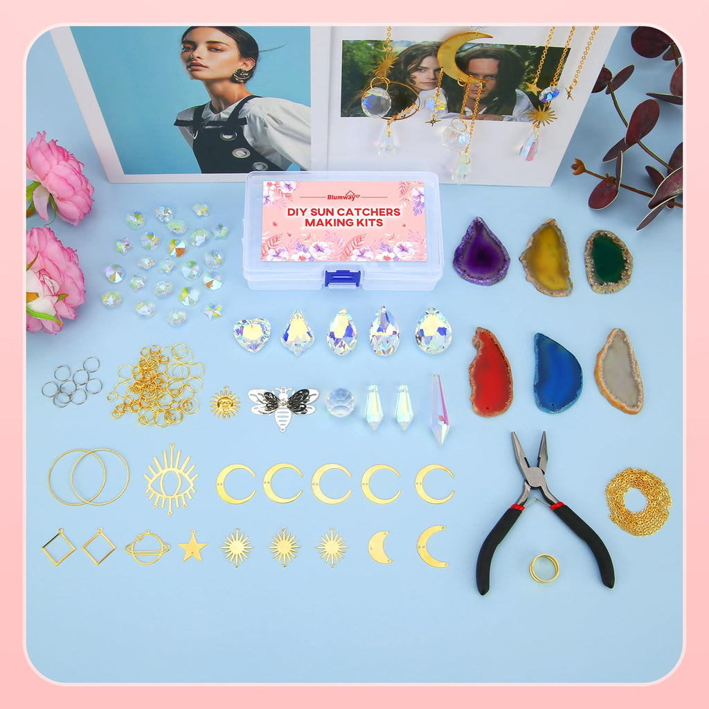 BlumWay Suncatcher Kit, DIY Sun Catcher Craft Kits for Adults, 168 PCS
