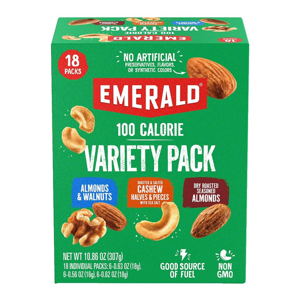 Emerald Mixed Nuts Variety Pack, 100-Calorie Snack Packs, 18 Count