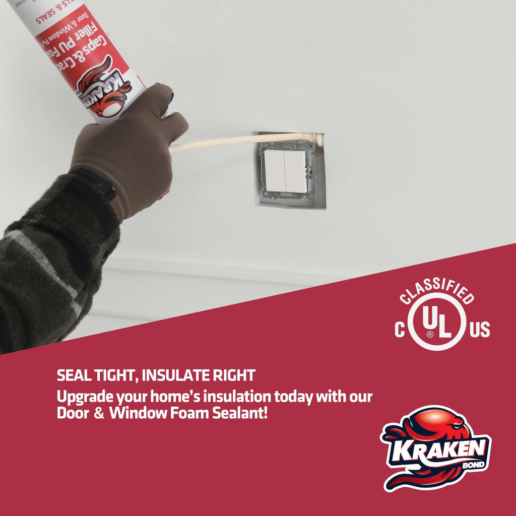 Kraken Bond Gaps & Cracks Expanding Foam Sealant - (24x12oz) High Expansion Polyurethane Spray Foam for Window & Door, Straw Use Waterproof High Yield Gap Filler - 24 Pack