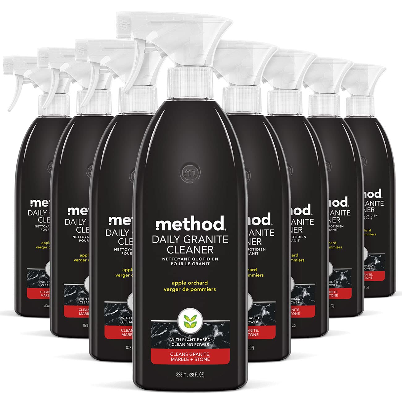Method Daily Granite Cleaner Spray, Apple Orchard, Cleaning Agent for Granite, Marble, and Other Sealed Stone, 28 fl oz Spray Bottles (Pack of 8)