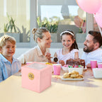 DOYIDE 12Pcs 6x6x6 Inches Small Cake Boxes, Pink Square Bakery Boxes with Window, Mini Cake Containers for Pastries, Cookies, Chocolates, Cupcakes, Birthday Party Cajas Pasteles