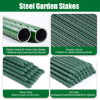 TINGYUAN Garden Stakes 30 Inches Steel Plant Stakes Tomato Stakes Pack of 25