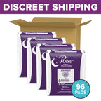 Poise Overnight Incontinence Pads for Women, 8 Drop, 96 ct