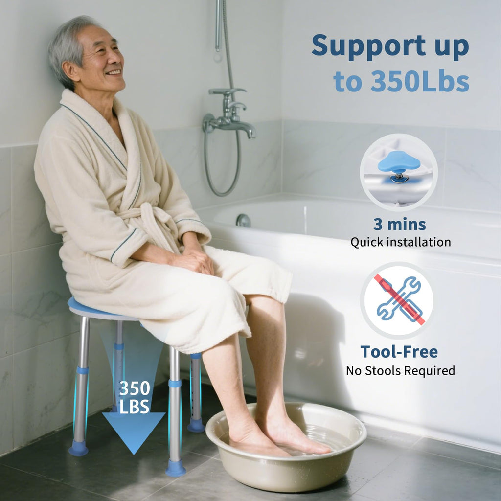 pxsulliao FSA/HSA Adjustable Swivel Bath Seat Shower Chair for Inside Shower, Shower Seat for Inside Tub Bathroom Bench Bath Chair for Elderly and Disabled,Eligible 350 lbs Adjustable Shower Stool