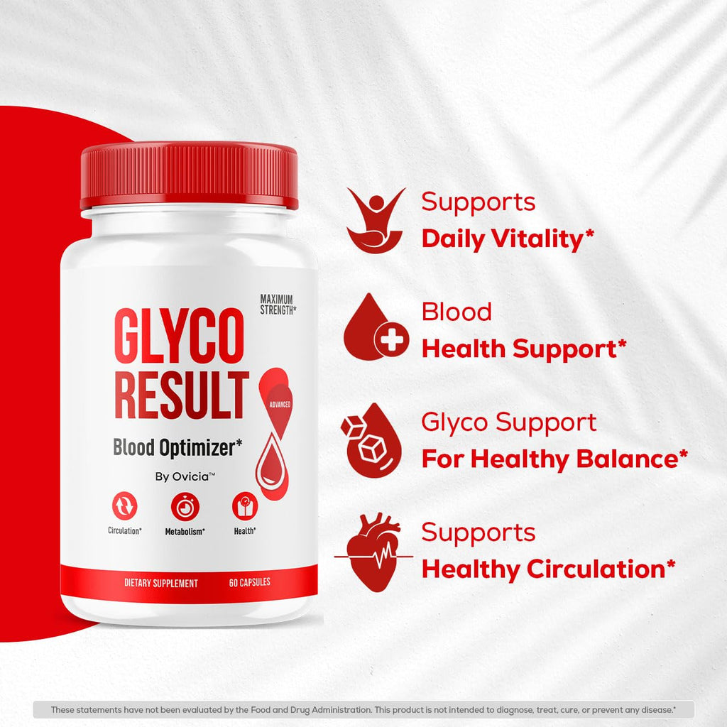 Glyco Result Capsules - Official GlycoResult Pills Advanced Support for Maximum Strength, All Natural Ingredients Premium Vitamins for Overal Health & Wellness, 60 Capsules for 1 Month