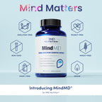 1MD Nutrition MindMD - Brain Supplement for Memory and Focus - Bacopa Monnieri for Nootropic Brain Support - Brain Health Supplement for Adults - with Vitamin B6 & Green Tea Extract - 60 Caps