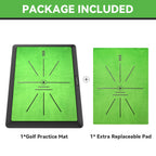 COSPOPTIC Golf Hitting Mat with Swing Path Feedback, Heavy-Duty Rubber Base Anti-Slip Golf Training Mat, Extra Replaceable Surface, Portable Practice Mat for Home Office Garage Yard Indoor Outdoor