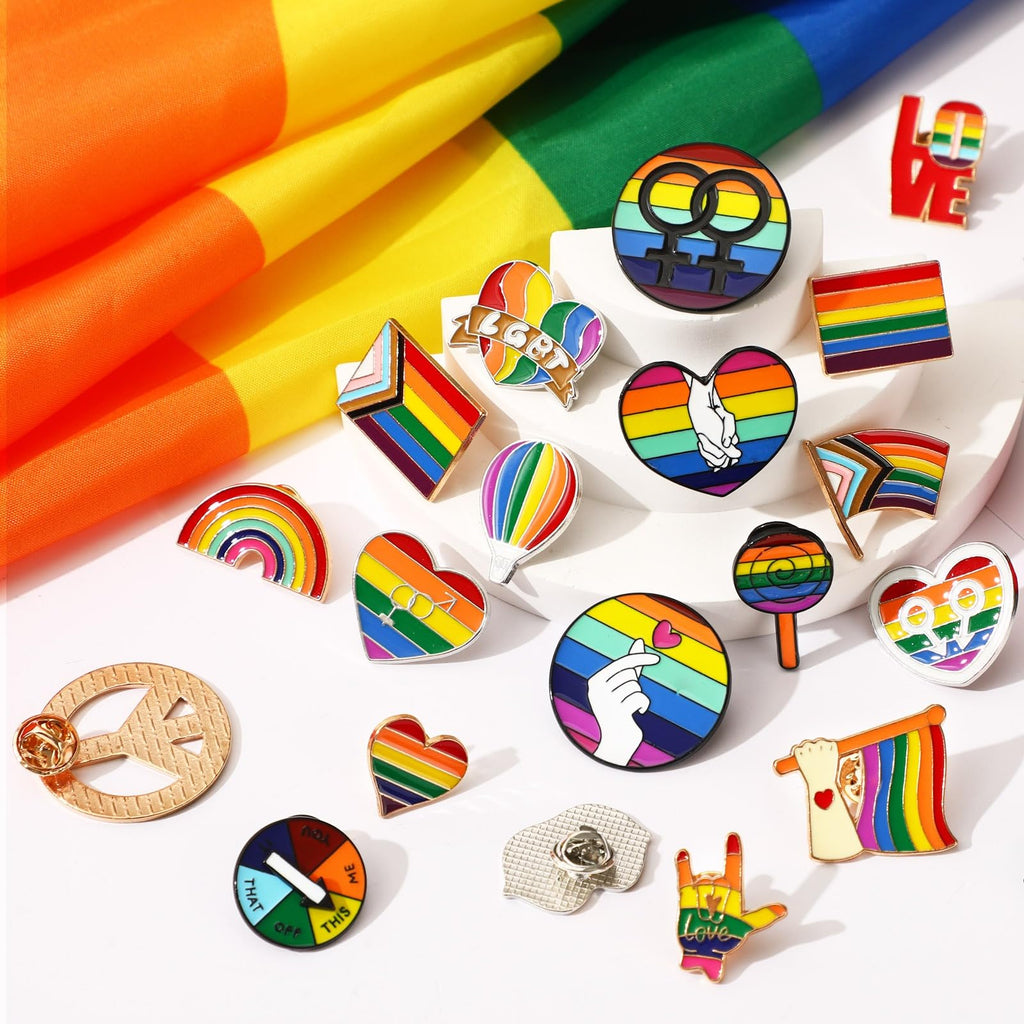 DTOFOOT 72Pcs Gay Pride Enamel Pins Bulk Rainbow LGBT Lapel Brooch Badges