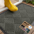 GORILLA GRIP WeatherMAX Door Mat, Indoor and Outdoor Use, Gray Diamond