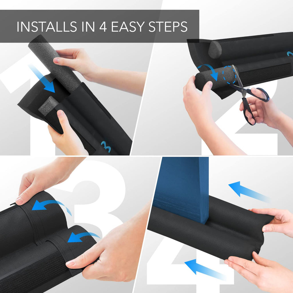 Everlasting Comfort Under Door Draft Excluder - Thicker 5cm Foam Strip Blocks 50% More Noise and Wind - Seal Bottom of Doors 76cm to 91cm - Double Sided Interior Door Draught Stopper, Blocker, Guard