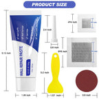SEISSO Drywall Repair Kit, Wall Mending Agent*3(100g), Wall Patch*4, Scraper and Sandpaper*2, Wall Repair Paste Kit for Wall Cracks, Graffiti, Whitewall Hole Filler and Plaster Dent Repair