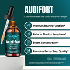 Audifort Tinnitus Drops, Official Audifort Tinnitus Relief for Ringing Ears, Advanced Ear Health Support Supplement Liquid Drops All Natural for Healthy Ringing Ear, Audi Fort Dropper Reviews (5 Pack)